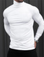 billiga Casual T-shirts för män-Herr T-shirt Turtleneck skjorta T-tröja Långärmad tröja Slät Polokrage Gata Semester Långärmad Kläder Mode Designer Grundläggande