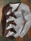 tanie T-shirty męskie z nadrukiem-Graficzny Zwierzę Konik Moda Codzienny Męskie Druk 3D Koszula Henley Codzienny Święto Wyjściowe Podkoszulek Kawowy Długi rękaw Henley Koszula Wiosna i jesień Odzież S M L XL XXL 3XL 4XL