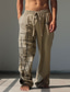 abordables pantalons décontractés-Homme Rétro Vintage Bateau Pantalon en lin Pantalon Taille médiale Extérieur Usage quotidien Vêtement de rue Automne hiver Standard