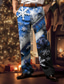 cheap Graphic Casual Pants-Snowflake Business Casual Men&#039;s 3D Print Pants Trousers Outdoor Street Wear to work Ugly  Polyester Red Blue Purple S M L High Elasticity Pants