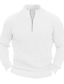 cheap Men&#039;s Pullover Sweater-Men&#039;s Knitwear Pullover Ribbed Knit Regular Basic Plain Quarter Zip Keep Warm Modern Contemporary Daily Wear Going out Clothing Apparel Fall Winter Black White M L XL