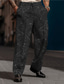 cheap Men&#039;s Plus Size Bottoms-Paisley Vintage Men&#039;s 3D Print Dress Pants Pants Trousers Outdoor Street Wear to work Polyester Black White Blue S M L High Elasticity Pants