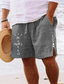 preiswerte Herren Shorts-Herren Shorts Kurze Hosen Sommer-Shorts Strandshorts Kurze Hosen Zip Kordelzug Elastische Taille Buchstabe Komfort Atmungsaktiv Kurz Täglich Festtage Ausgehen Baumwollmischung Hawaiianisch