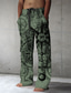 abordables Pantalones de talla grande para hombre-Brújula Vintage Hombre Impresión 3D Pantalones Exterior Calle Noche Poliéster Blanco Azul Verde S M L Media cintura Elasticidad Pantalones