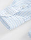 お買い得  メンズリネンシャツ-リネン100％ 男性用 シャツ リネンシャツ カジュアルシャツ ブルー 長袖 縞柄 スタンドカラー 春 &amp; 秋 カジュアル 日常 衣類