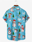 cheap Men&#039;s Christmas Shirt-Snowman Letter Casual Men&#039;s Shirt Daily Wear Going out Weekend Autumn / Fall Turndown Short Sleeves Red, Royal Blue, Blue S, M, L 4-Way Stretch Fabric Shirt Christmas