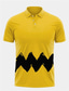 olcso Grafikai mintás póló-Geometria Férfi Alkalmi Nyomtatott 3D golf póló Szabadtéri Hétköznapi viselet Utcai öltözék Poliészter Rövid ujjú Térfogatcsökkenés Pólóingek Gyömbér Ősz S M L Lapel Polo
