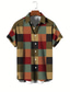 cheap Men&#039;s Printed Shirts-Color Block Plaid / Check Colorful Casual Men&#039;s Shirt Daily Wear Going out Weekend Autumn / Fall Turndown Short Sleeves Yellow S, M, L 4-Way Stretch Fabric Shirt