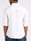 Χαμηλού Κόστους ανδρικά λινά πουκάμισα-Ανδρικά Πουκάμισο λινό πουκάμισο Πουκάμισο με κουμπιά Casual πουκάμισο Λευκό Ρουμπίνι Μακρυμάνικο Σκέτο Πέτο Άνοιξη &amp; Χειμώνας Causal Καθημερινά Ρούχα