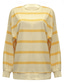 cheap Graphic shop Sweatshirts &amp; Hoodies-Women&#039;s Shirt Blouse Fashion Striped Print Long Sleeve Regular Tops Round Neck Casual Yellow Pink Blue Purple Spring &amp;  Fall