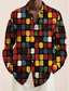 billige Skjorter med tryk til mænd-geometri afslappet herreskjorte dagligt slid gå ud weekend efterår&amp;amp; vinter turndown langærmet sort, gul s, m, l slub stof skjorte