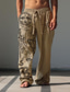 זול מכנסיים רגילים-בגדי ריקוד גברים וינטאג&#039; שמש מכנסי פשתן מכנסיים מותן בינוני בָּחוּץ לבוש יומיומי לבוש רחוב סתיו חורף רגיל