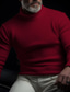 baratos suéter pulôver masculino-Homens Pulôver suéter Suéter de gola alta Estriado Tricotar Padrão Tricotado Tecido Gola Alta Contemporâneo Moderno Trabalho Roupa Diária Roupa Inverno Preto Rosa M L XL