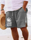ieftine Pantaloni scurți pentru bărbați-Bărbați Pantaloni Scurți Pantaloni scurți de vară Pantaloni scurți de plajă Fermoar Cordon Talie elastică Frunză Scrisă Confort Respirabil Scurt Zilnic Concediu Ieșire Amestec Bumbac Hawaiană Casual