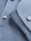 preiswerte Leinenhemden für Herren-Herren Hemd leinenhemd Strandhemd Weiß Blau Dunkelgray Langarm Glatt Kargen Frühling &amp; Herbst Casual Täglich Bekleidung