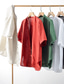 preiswerte Leinenhemden für Herren-100% Leinen Herren Hemd leinenhemd Lässiges Hemd Sommerhemd Weiß Rote Grün Kurzarm Glatt Ständer Sommer Casual Täglich Bekleidung