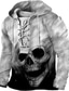 cheap Graphic Hoodies-Men&#039;s Pullover Hoodie Sweatshirt Pullover Black White Blue Green Coffee Hooded Skull Graphic Prints Lace up Print Casual Daily Sports 3D Print Streetwear Designer Basic Spring &amp;  Fall Clothing Apparel