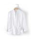 cheap Men&#039;s Linen Shirts-100% Linen Front Pocket Men&#039;s Shirt Linen Shirt Casual Shirt Black White Navy Blue Long Sleeve Plain Stand Collar Spring &amp;  Fall Casual Daily Clothing Apparel