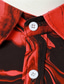 preiswerte Bedruckte Herrenhemden-Schrittweise Abstrakt Herren Hemd Freizeitskleidung Ausgehen Herbst Winter Umlegekragen Langarm Schwarz, Blau, Purpur S, M, L 4-Wege-Stretchgewebe Hemd