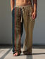 abordables pantalones estampados-Hombre Vintage Raya Étnico Pantalones Impresión 3D Media cintura Exterior Calle Noche Otoño invierno Ajuste regular Microelástico