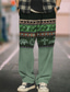 abordables pantalones deportivos gráficos-Tribal Impresión de pañuelo Vintage Hombre Impresión 3D Pantalones Exterior Ropa Cotidiana Ropa de calle Poliéster Azul Verde Caqui S M L Media cintura Elasticidad Pantalones