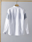 رخيصةأون قمصان الكتان الرجالية-100% كتان رجالي قميص قميص كتان قميص غير رسمي أبيض كم طويل ألوان متناوبة Lapel ربيع &amp; الصيف فضفاض مناسب للبس اليومي ملابس