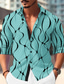 Недорогие Рубашка мужская с принтом-повседневная мужская рубашка с геометрией, повседневная одежда, осень на выходных&amp;amp; Зимняя отложная рубашка с длинными рукавами белого, синего цвета S, M, L из ткани slub