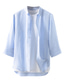 economico camicie di lino da uomo-100% lino Per uomo Camicia camicia di lino Maglietta informale Bianco Blu Mezze maniche Liscio Bavero Primavera &amp; Autunno Informale Giornaliero Abbigliamento