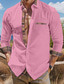 billiga fritidsskjortor för män-Herr Skjorta Knapp upp skjorta Casual skjorta Svart Vit Rodnande Rosa Mörkblå Långärmad Färgblock Kavajslag Dagligen Semester Lappverk Kläder Mode Ledigt Bekväm
