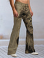 tanie graficzne spodnie typu casual-Lew Zabytkowe Męskie Druk 3D Spodnie sztruksowe Spodnie Na zewnątrz Dzienne zużycie Streetwear Poliester Khaki S M L Średia talia Elastyczność Spodnie