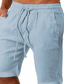 preiswerte Leinenshorts-Herren Leinenshorts Kurze Hosen Sommer-Shorts Tasche Kordelzug Elastische Taille Glatt Komfort Outdoor Täglich Ausgehen Modisch Strassenmode Schwarz Weiß