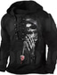 cheap Graphic Hoodies-Men&#039;s Pullover Hoodie Sweatshirt Pullover Black White Blue Green Coffee Hooded Skull Graphic Prints Lace up Print Casual Daily Sports 3D Print Streetwear Designer Basic Spring &amp;  Fall Clothing Apparel