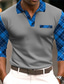 preiswerte Grafik Polo-Herren 3D Bedruckt Poloshirt mit Zopfmuster Golfpolo Casual Langarm Umlegekragen Polo-Shirts Schwarz Weiß Herbst Winter S M L Mikro-elastisch Revers-Polo