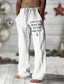 abordables pantalones estampados-Navidad Hombre Vintage Árbol de Navidad Letra Feliz Navidad Pantalones Media cintura Ropa Cotidiana Vacaciones Noche Primavera Otoño Ajuste regular