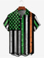 Χαμηλού Κόστους Ανδρικά πουκάμισα με στάμπα-Σημαία Καθημερινό Ανδρικά Πουκάμισο Καθημερινά Ρούχα Εξόδου Σαββατοκύριακο Φθινόπωρο Απορρίπτω Κοντομάνικο Πράσινο του τριφυλλιού Τ, M, L Ύφασμα που τεντώνεται με 4 τρόπους Πουκάμισο Αγ. Πατρίκιος