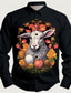 cheap Men&#039;s Printed Shirts-Sheep Casual Men&#039;s Shirt Easter Fall &amp; Winter Turndown Long Sleeve Black S, M, L 4-Way Stretch Fabric Shirt Easter