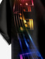 お買い得  メンズプリントシャツ-レタード カジュアル 男性用 シャツ デイリーウェア お出かけ 週末 秋 折襟 半袖 ブラック S, M, L 4方向ストレッチ生地 シャツ 新年