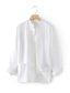 Χαμηλού Κόστους ανδρικά λινά πουκάμισα-100% Λινό Ανδρικά Πουκάμισο λινό πουκάμισο Casual πουκάμισο Μαύρο Λευκό Βαθυγάλαζο Μακρυμάνικο Σκέτο Όρθιος γιακάς Άνοιξη &amp; Χειμώνας Causal Καθημερινά Ρούχα