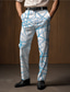 tanie graficzne spodnie typu casual-Geometria Biznes Abstrakcja Męskie Druk 3D Garnitury Spodnie Na zewnątrz Dzienne zużycie Streetwear Poliester Czarny Biały Niebieski S M L Średia talia Elastyczność Spodnie