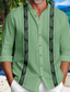 Недорогие Рубашка мужская с принтом-Повседневная мужская рубашка в полоску, повседневная одежда, осень на выходных&amp;amp; Зимняя отложная рубашка с длинными рукавами синего, зеленого, хаки s, m, l slub из ткани