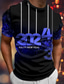 Χαμηλού Κόστους Ανδρικό Γραφικό T-shirt-Γραφική Numbăr Καθημερινά Υψηλής Ποιότητας Ρετρό / Βίντατζ Ανδρικά 3D εκτύπωση Μπλουζάκι Υπαίθρια Αθλήματα Αργίες Εξόδου Νέος Χρόνος Κοντομάνικη μπλούζα Ρουμπίνι Θαλασσί Βυσσινί Κοντομάνικο