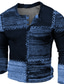 abordables T-shirts graphiques pour hommes-Graphic Bloc de couleur Mode Design Décontractées Homme 3D effet Chemise Henley Shirt T-shirt gaufré Sport extérieur Vacances Festival T-shirt Bleu Marron Vert manche longue Henley Chemise Printemps