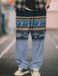 cheap Graphic Sweatpants-Tribal Bandana Print Vintage Men&#039;s 3D Print Pants Trousers Outdoor Daily Wear Streetwear Polyester Blue Green Khaki S M L Medium Waist Elasticity Pants