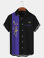 levne Pánské košile s potiskem-karnevalová maska krevetová umělecká pánská košile denní nošení venčení víkend podzim / podzim zpomalení krátké rukávy fialová, zelená s, m, l 4směrně strečová tkanina