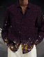 Χαμηλού Κόστους ανδρικά χριστουγεννιάτικα πουκάμισα-Φαναράκια Καθημερινό Ανδρικά Πουκάμισο Καθημερινά Ρούχα Εξόδου Σαββατοκύριακο Φθινόπωρο &amp; Χειμώνας Απορρίπτω Μακρυμάνικο Γκρίζο+Βυσσινί, Μπορντώ, Θαλασσί Τ, M, L Ύφασμα Slub Πουκάμισο Χριστούγεννα