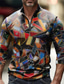 Χαμηλού Κόστους Γραφικό Polo-Συνδυασμός Χρωμάτων Ανδρικά Αφηρημένο 3D Στάμπα Zip Polo ΕΞΩΤΕΡΙΚΟΥ ΧΩΡΟΥ Καθημερινά Streetwear Πολυεστέρας Μακρυμάνικο Φερμουάρ Μπλουζάκια πόλο Χρυσαφί Κίτρινο Μαύρο Φθινόπωρο &amp; Χειμώνας Τ M L