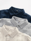 رخيصةأون قمصان الكتان الرجالية-100% كتان رجالي قميص قميص كتان قميص غير رسمي أزرق البحرية البيج رمادي كم طويل سهل Lapel ربيع &amp; الصيف فضفاض مناسب للبس اليومي ملابس