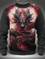 cheap Graphic Hoodies-Graphic Dragon Men&#039;s Fashion 3D Print Golf Pullover Sweatshirt Holiday Vacation Going out Sweatshirts Yellow Red Long Sleeve Crew Neck Print Spring &amp;  Fall Designer Hoodie Sweatshirt