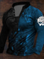 abordables T-shirts graphiques pour hommes-Graphic Viking du quotidien Rétro Vintage Décontractées Homme 3D effet Chemise Henley Shirt Vacances Sortie Festival T-shirt Bleu Rouge Violet manche longue Henley Chemise Printemps &amp; Automne