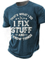 Χαμηλού Κόστους Ανδρικό Γραφικό T-shirt-Γραφική Γράμμα Καθημερινά Υψηλής Ποιότητας Ρετρό / Βίντατζ Ανδρικά 3D εκτύπωση Μπλουζάκι Υπαίθρια Αθλήματα Αργίες Εξόδου Κοντομάνικη μπλούζα Καφέ Πράσινο Χακί Σκούρο μπλε Κοντομάνικο
